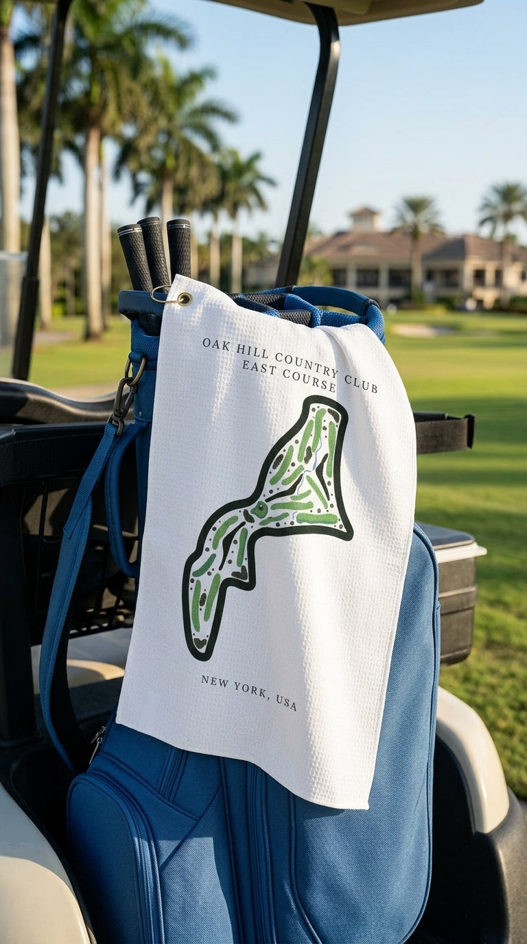 Oak Hill Country Club East Course Golf Course Print Towel New York | Golf Course Print Towels | Golf Course Microfiber image 2