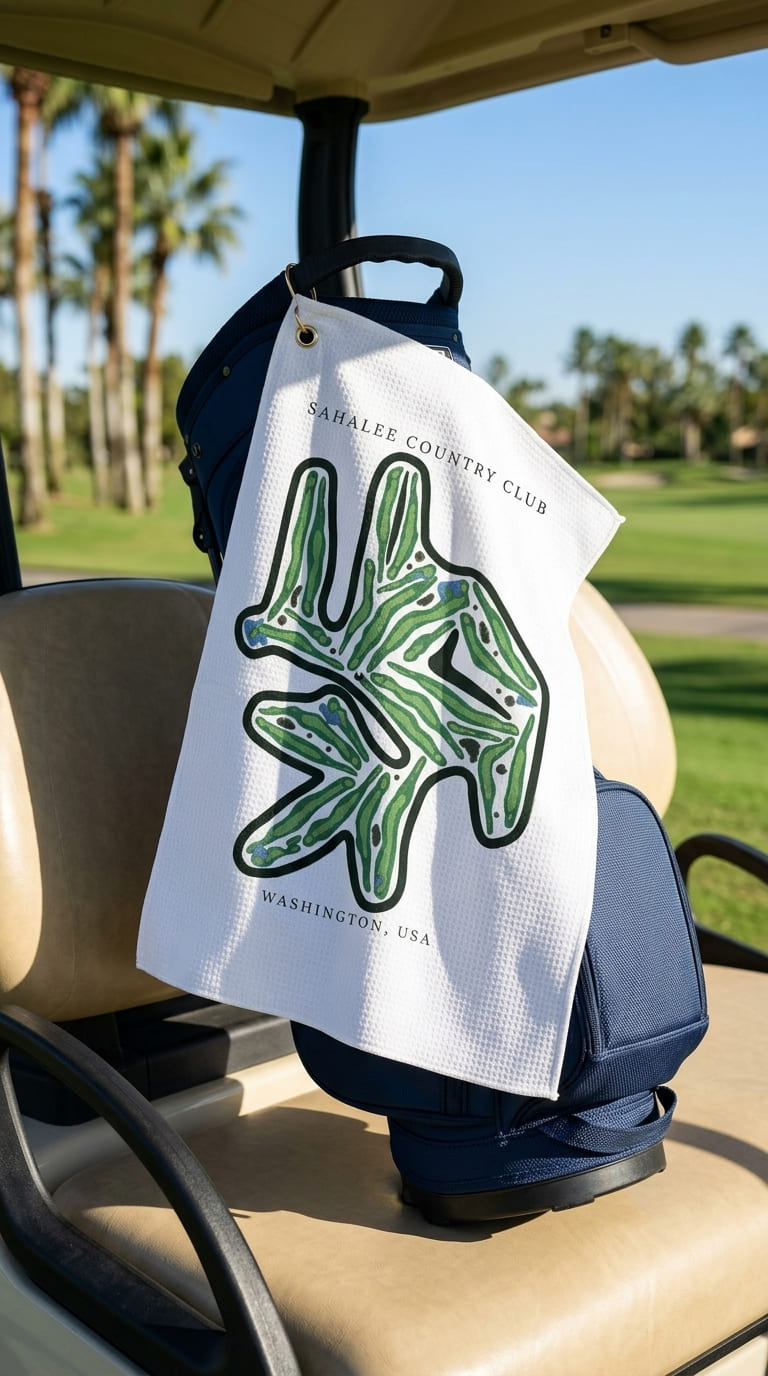 Sahalee Country Club Washington  | Golf Course Print Towels | Golf Course Microfiber image 1