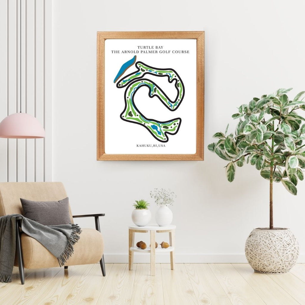 The Arnold Palmer Golf Course Golf Course Prints, Kahuku – Hawaii, Golf Map Artwork image