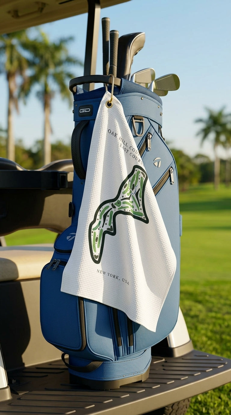 Oak Hill Country Club East Course Golf Course Print Towel New York | Golf Course Print Towels | Golf Course Microfiber image 1
