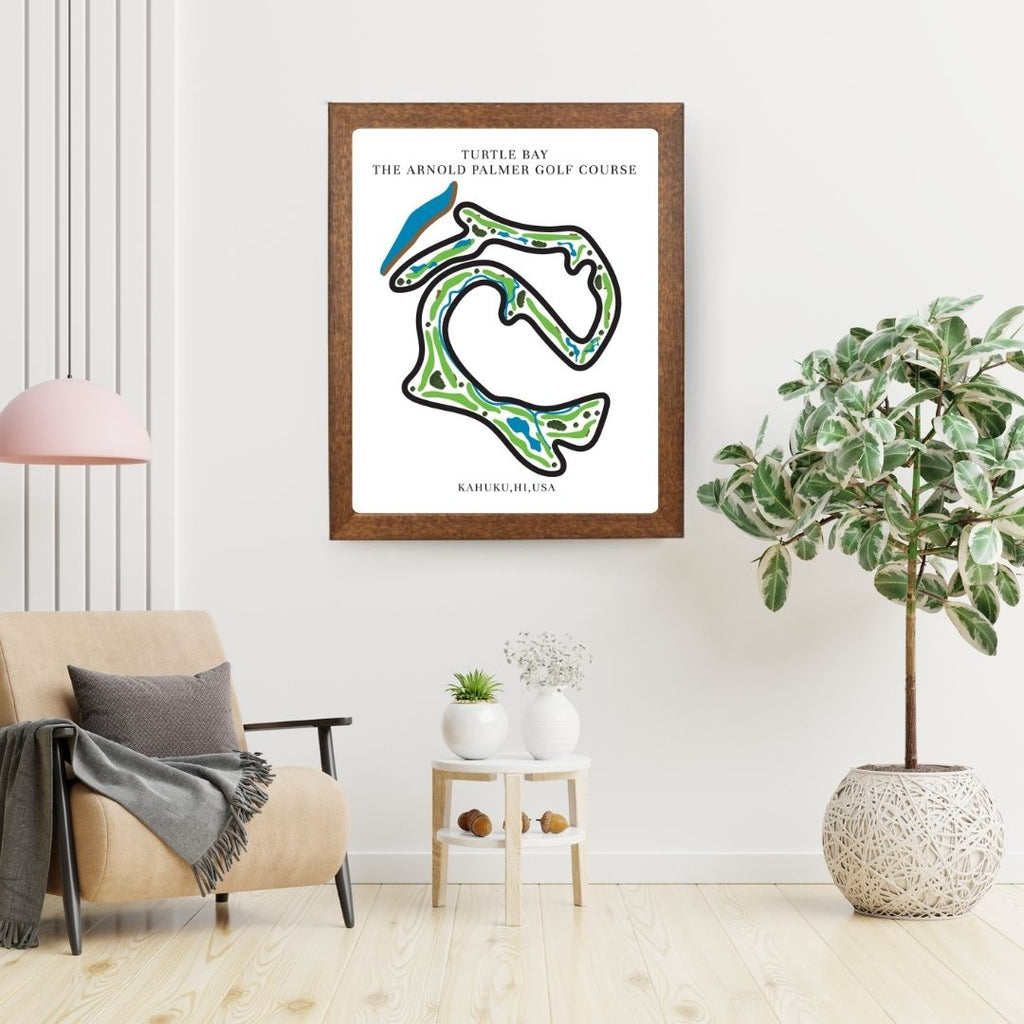 The Arnold Palmer Golf Course Golf Course Prints, Kahuku – Hawaii, Golf Map Artwork image