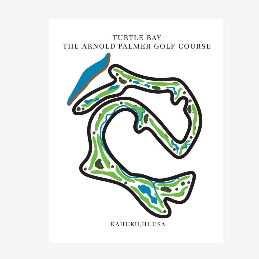 The Arnold Palmer Golf Course Golf Course Prints, Kahuku – Hawaii, Golf Map Artwork image