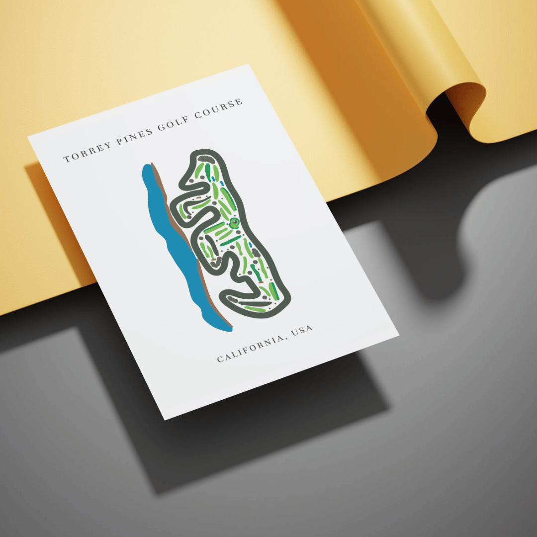Torrey Pines Golf Course Print, California, Golf Map Artworks