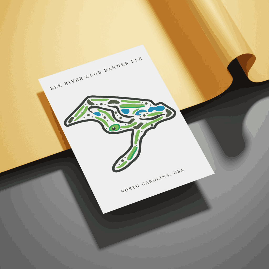 Elk River Club Golf Course Print, North Carolina, Golf Map Artworks