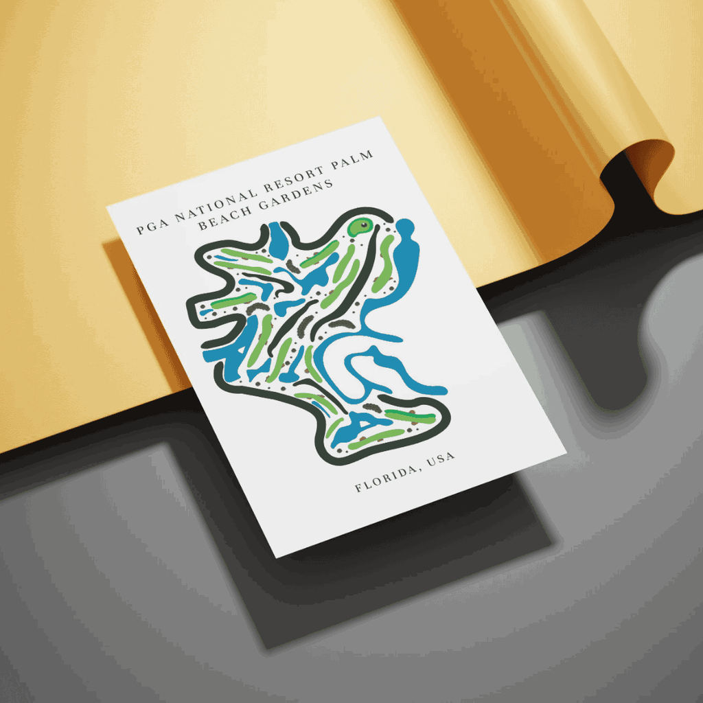 PGA National Resort, Golf Course Print, Florida, Golf Map Artworks