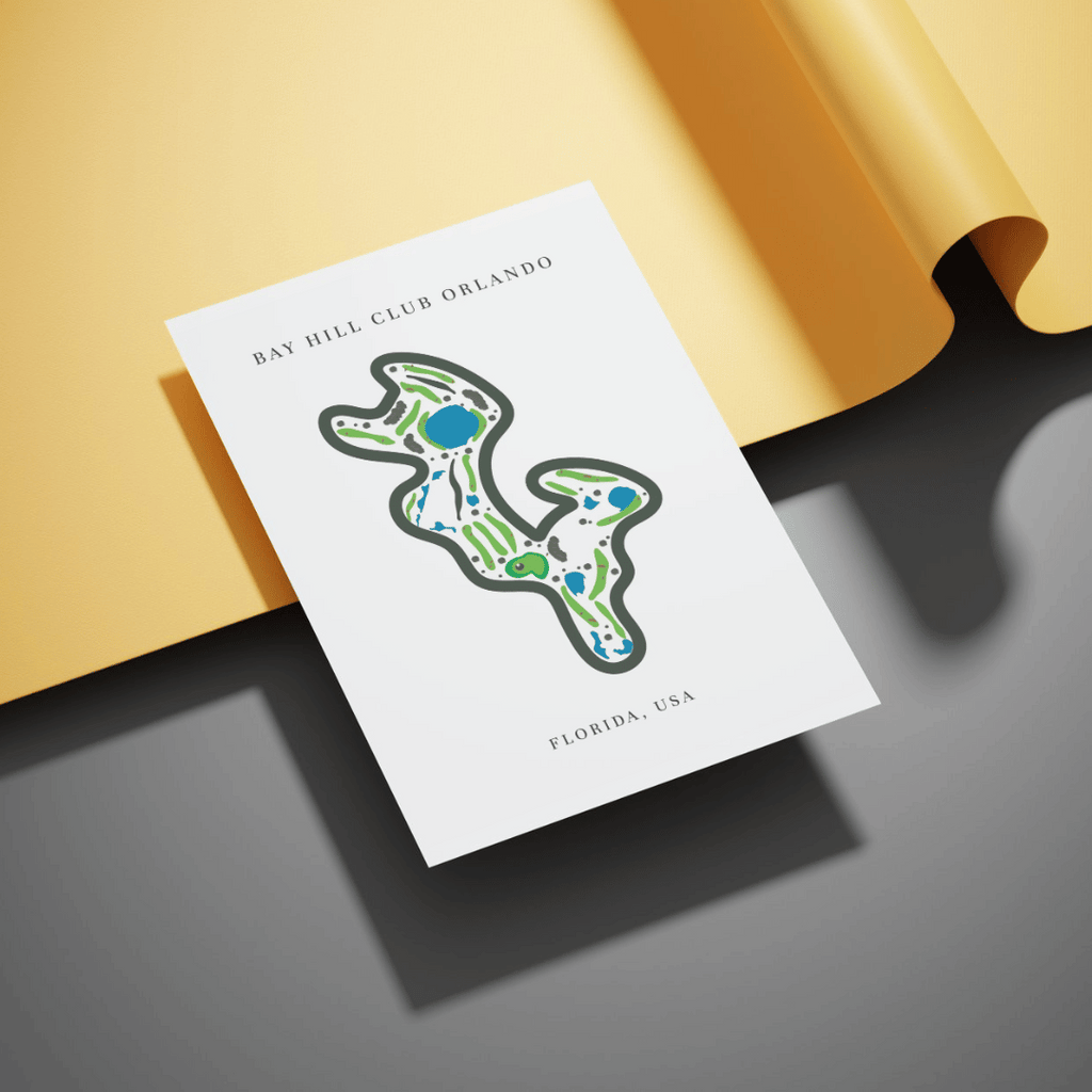 Bay Hill Club Golf Course Print, Florida, Golf Map Artworks