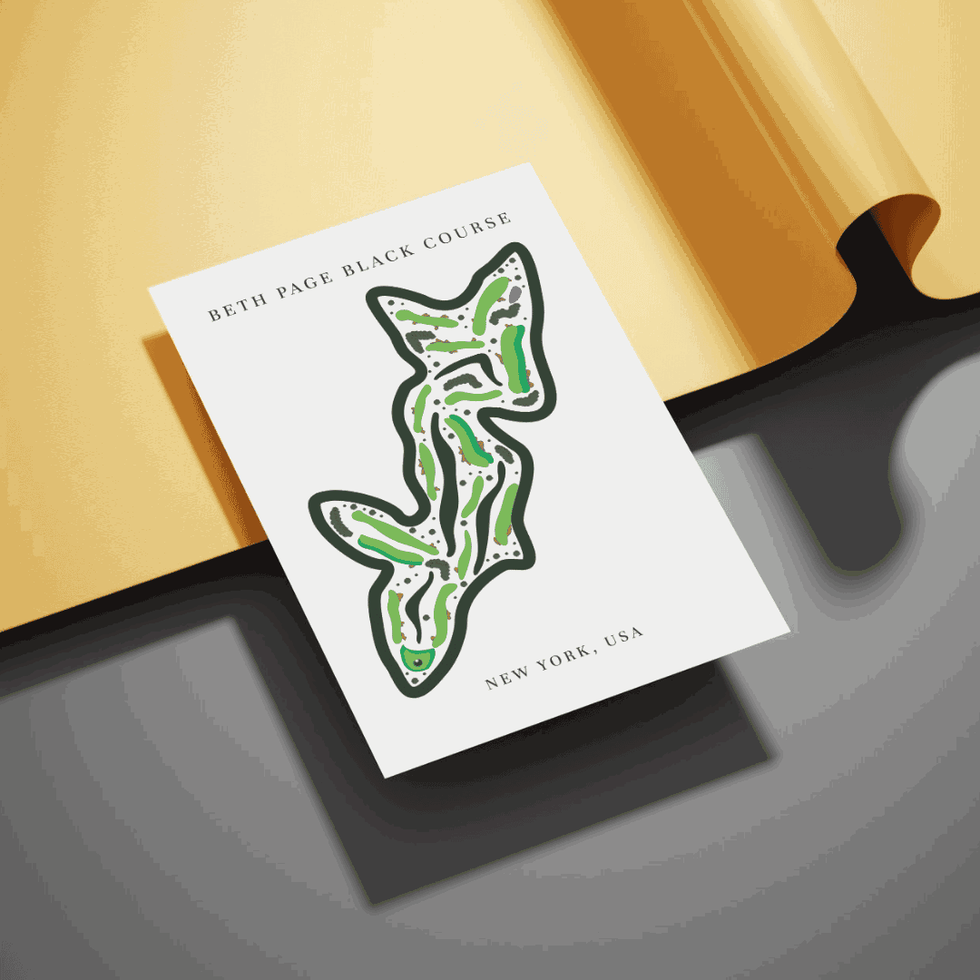 Beth Page Black Golf Course Print, New York, Golf Map Artworks