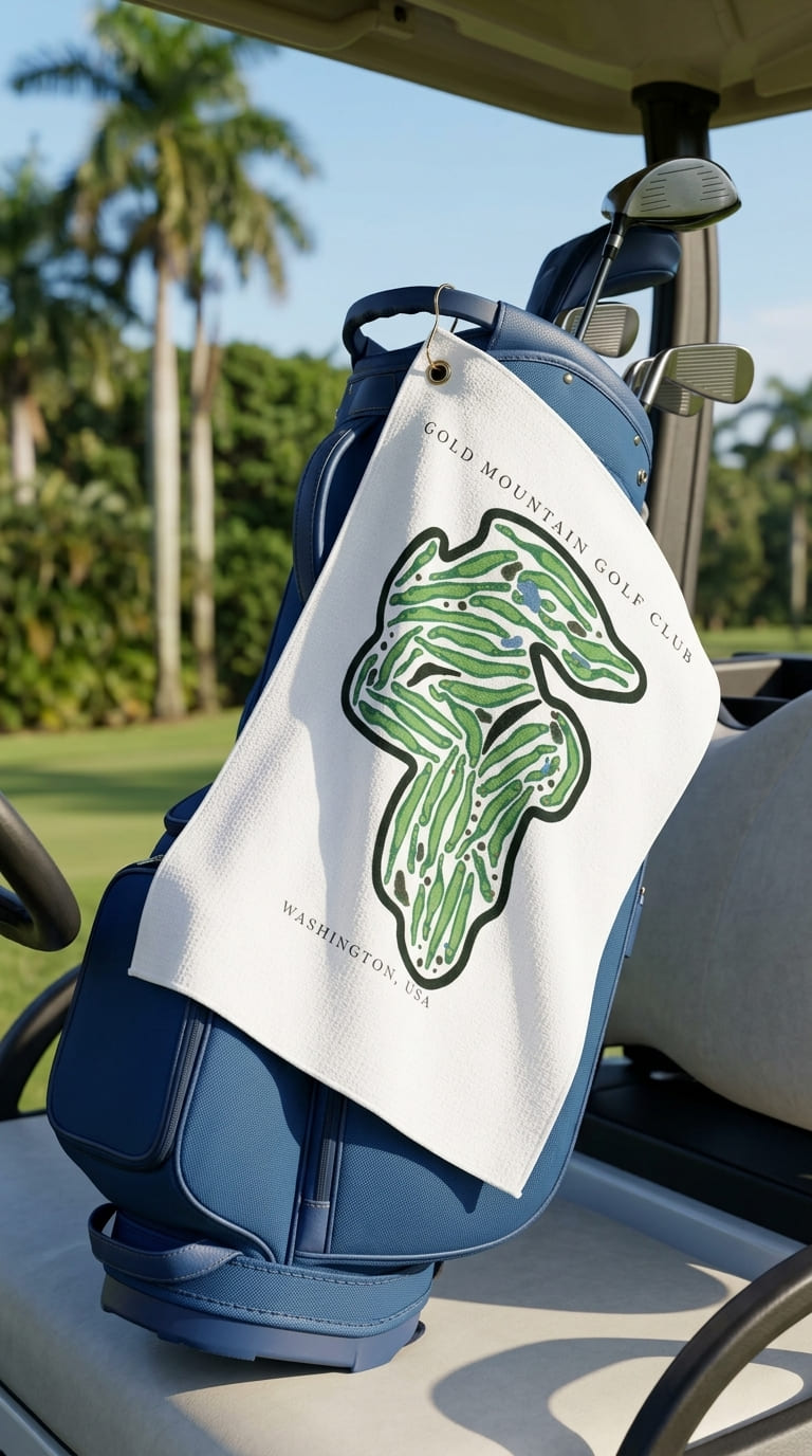 Gold Mountain Golf Club, Washington | Golf Course Print Towels | Golf Course Microfiber image 2