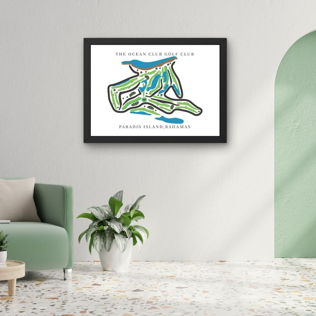 The Ocean Club Golf Club Golf Course Prints, Paradise Island – Bahamas, Golf Map Artwork image