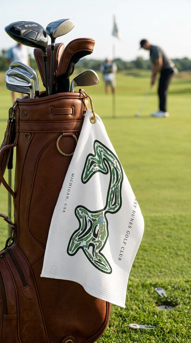 Forest Dunes Golf Club, Michigan  | Golf Course Print Towels | Golf Course Microfiber image 2