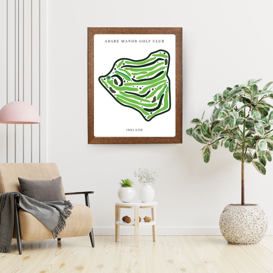 Adare Manor Golf Club Golf Course Prints, Ireland, Golf Map Artwork