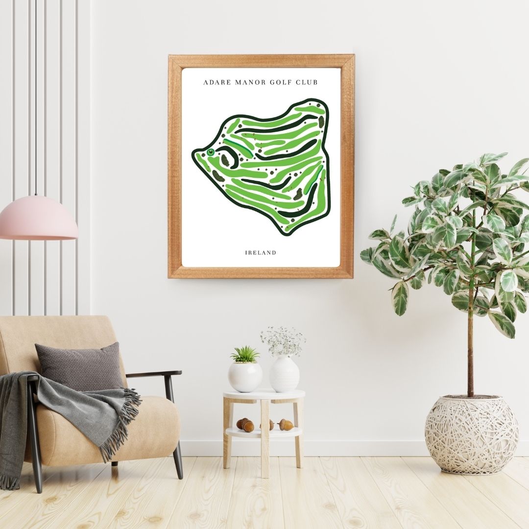 Adare Manor Golf Club Golf Course Prints, Ireland, Golf Map Artwork