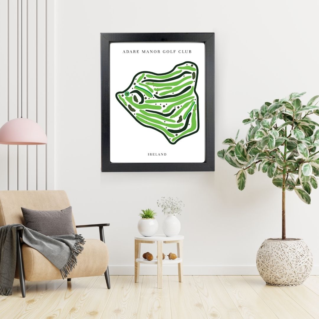 Adare Manor Golf Club Golf Course Prints, Ireland, Golf Map Artwork