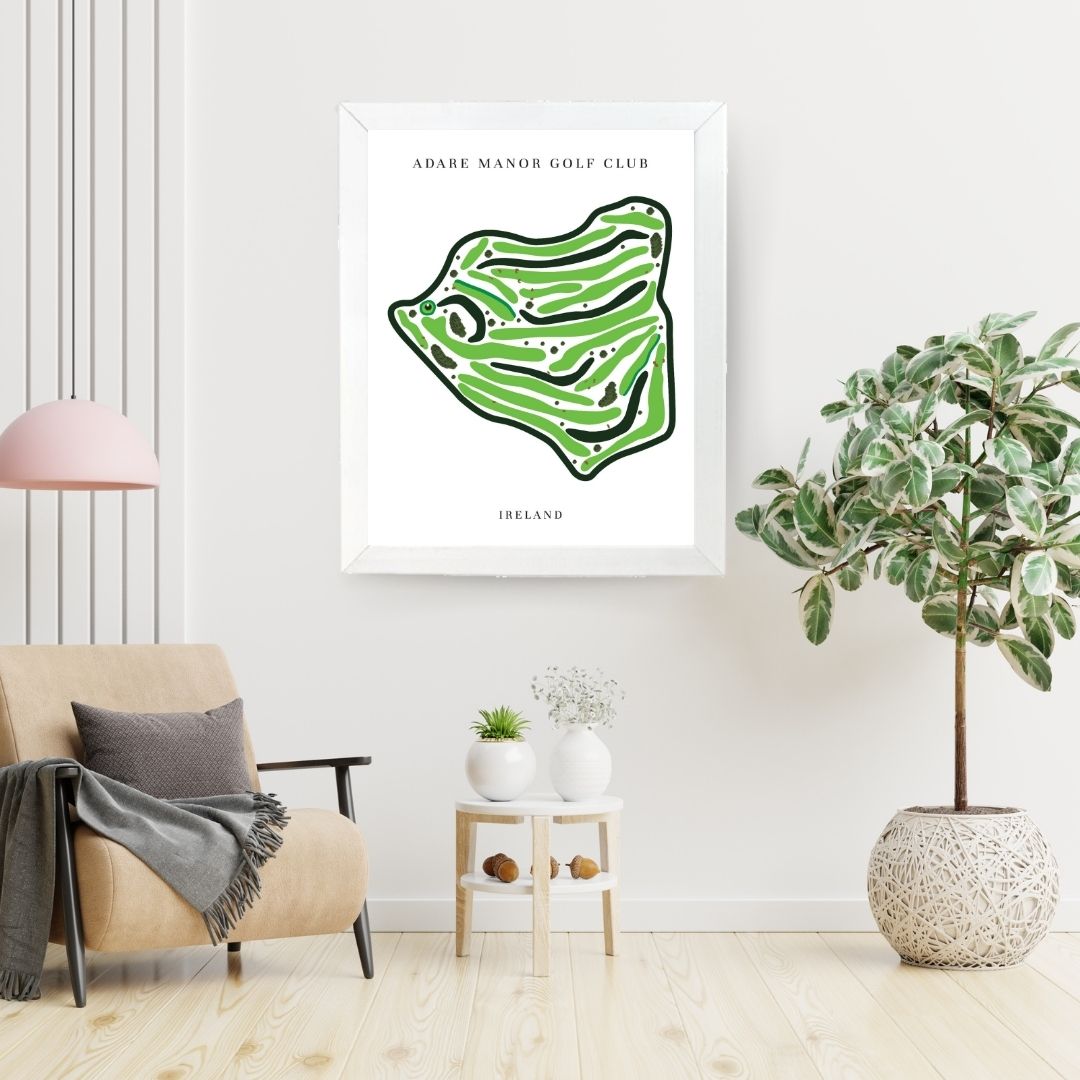 Adare Manor Golf Club Golf Course Prints, Ireland, Golf Map Artwork