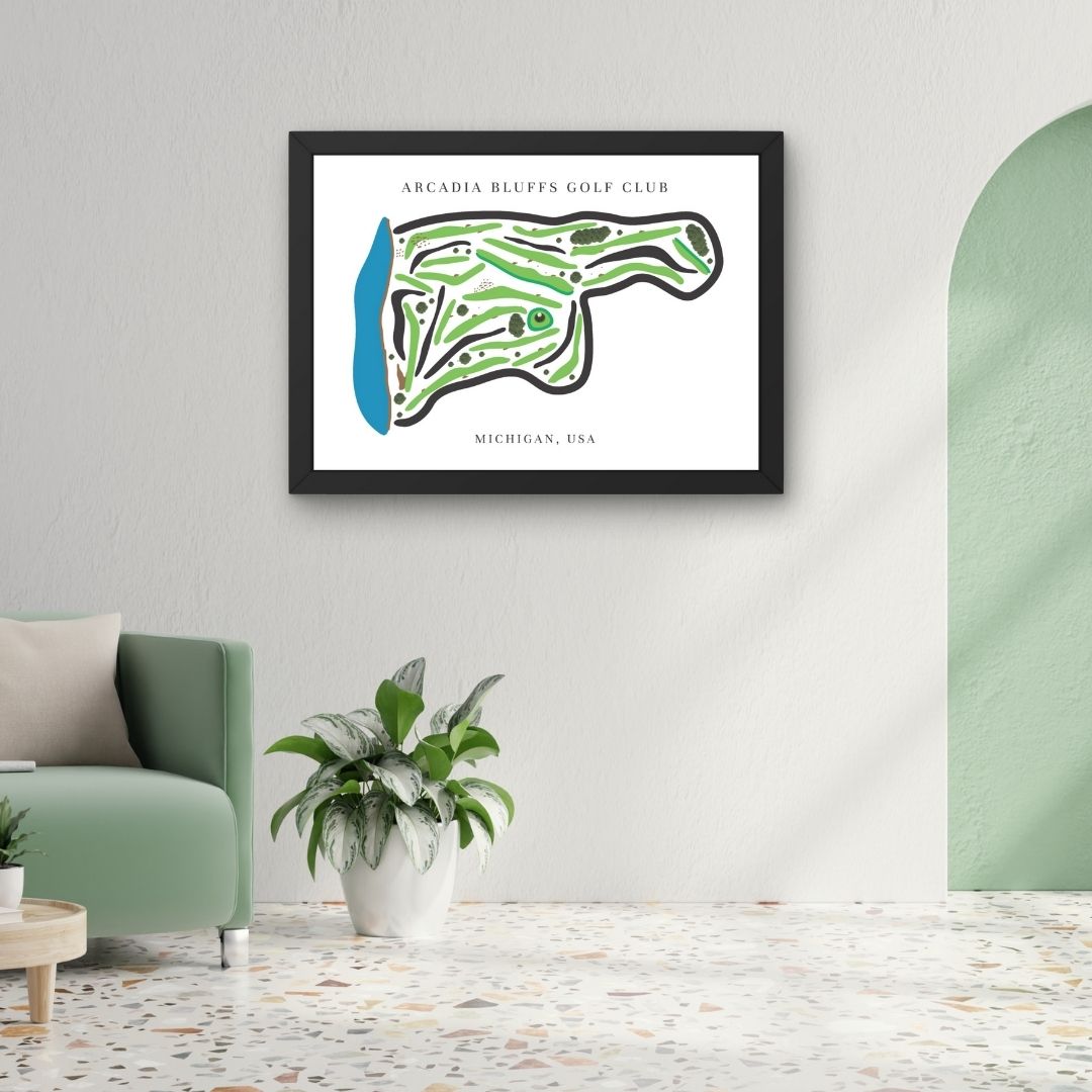 Arcadia Bluffs Golf Club Golf Course Prints, Michigan, Golf Map Artwork