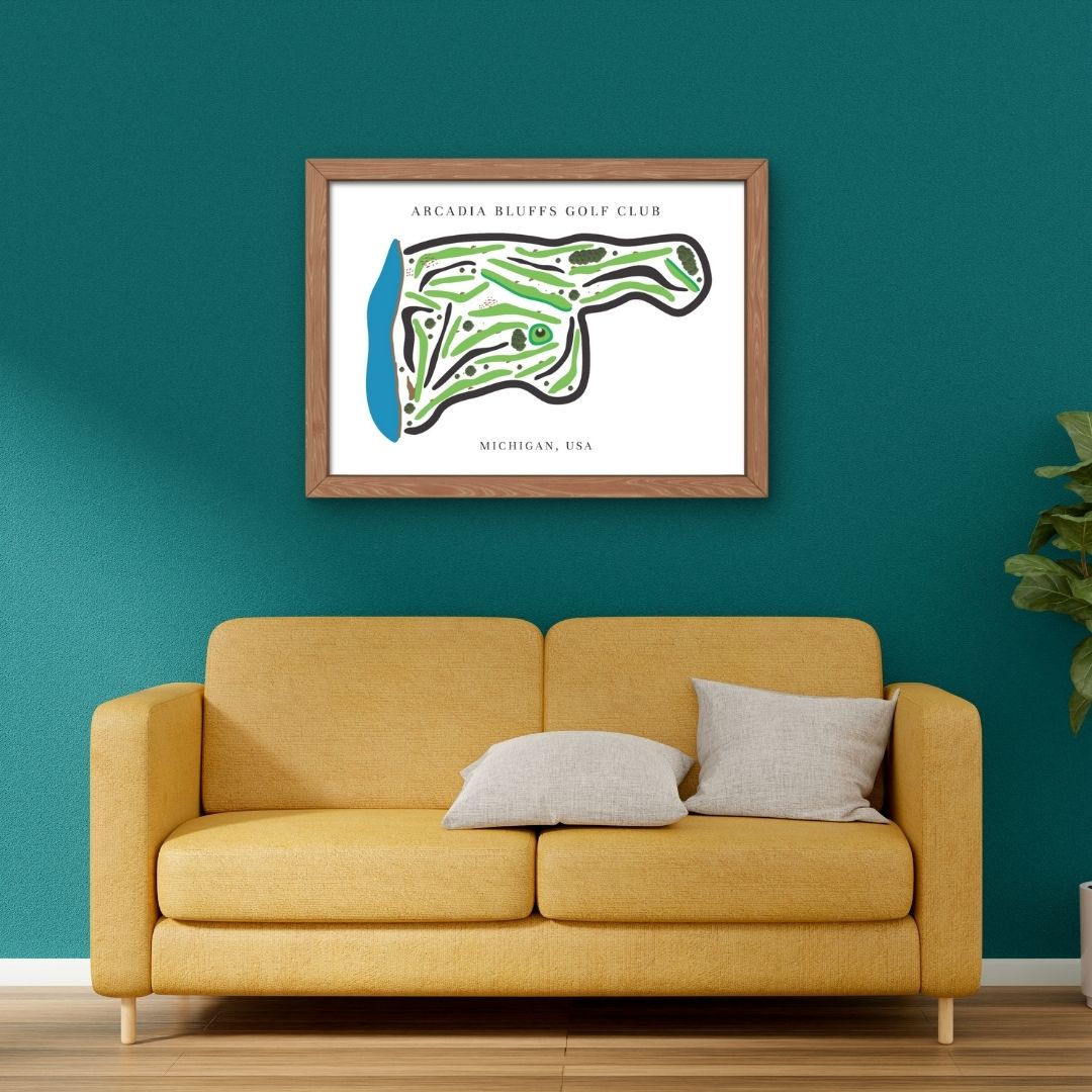 Arcadia Bluffs Golf Club Golf Course Prints, Michigan, Golf Map Artwork