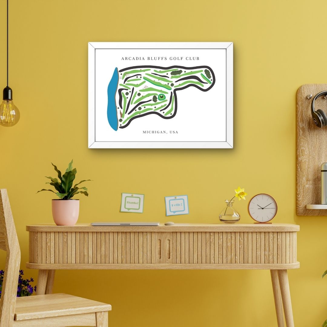 Arcadia Bluffs Golf Club Golf Course Prints, Michigan, Golf Map Artwork