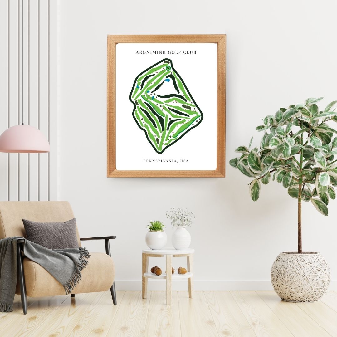 Aronimink Golf Club Golf Course Prints, Pennsylvania, Golf Map Artwork