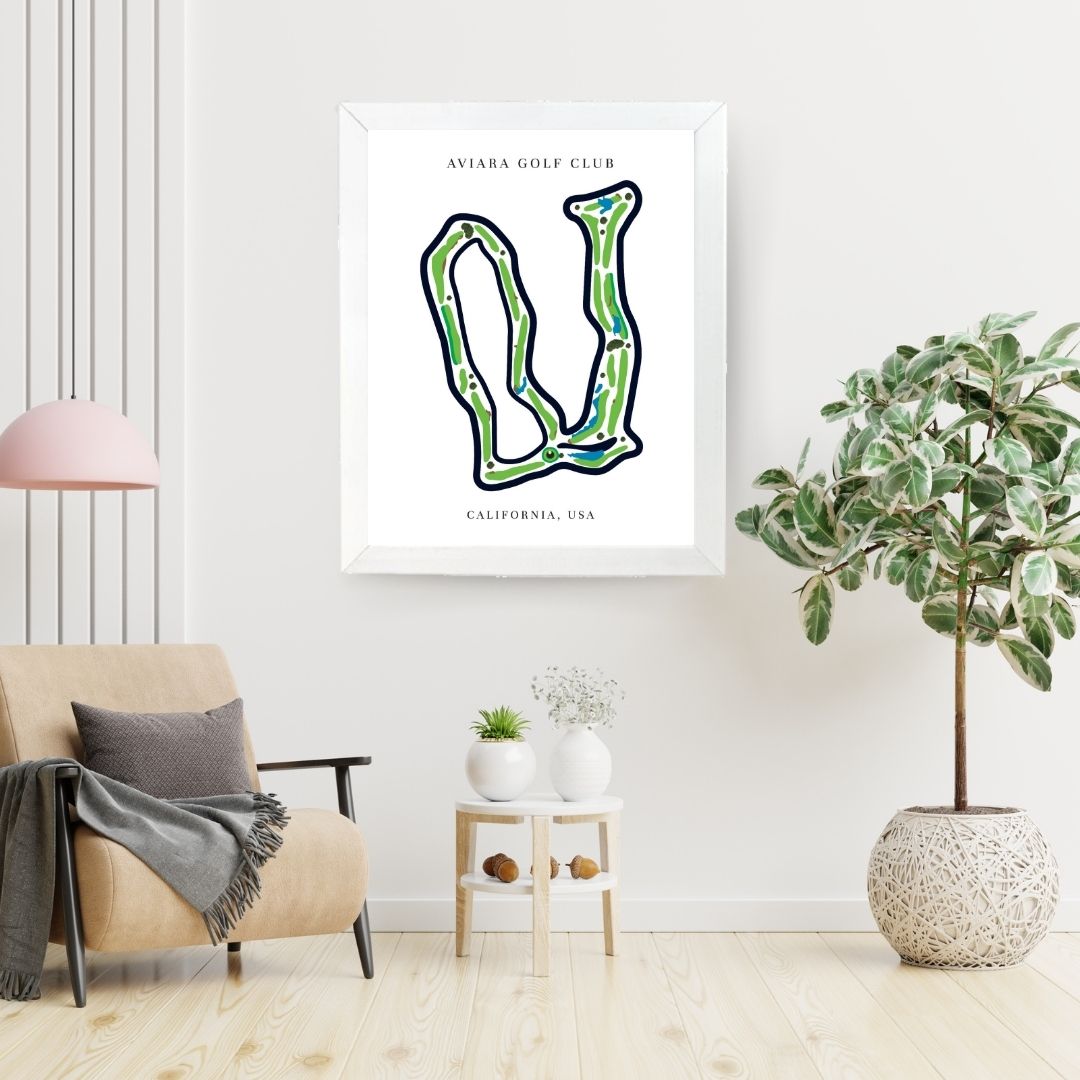 Aviara Golf Club Golf Course Prints, California, Golf Map Artwork