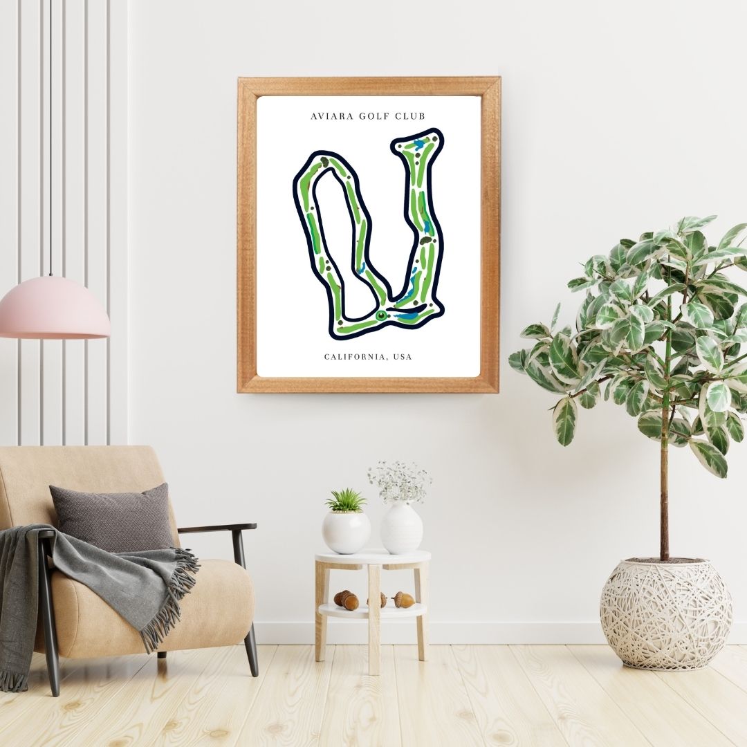 Aviara Golf Club Golf Course Prints, California, Golf Map Artwork