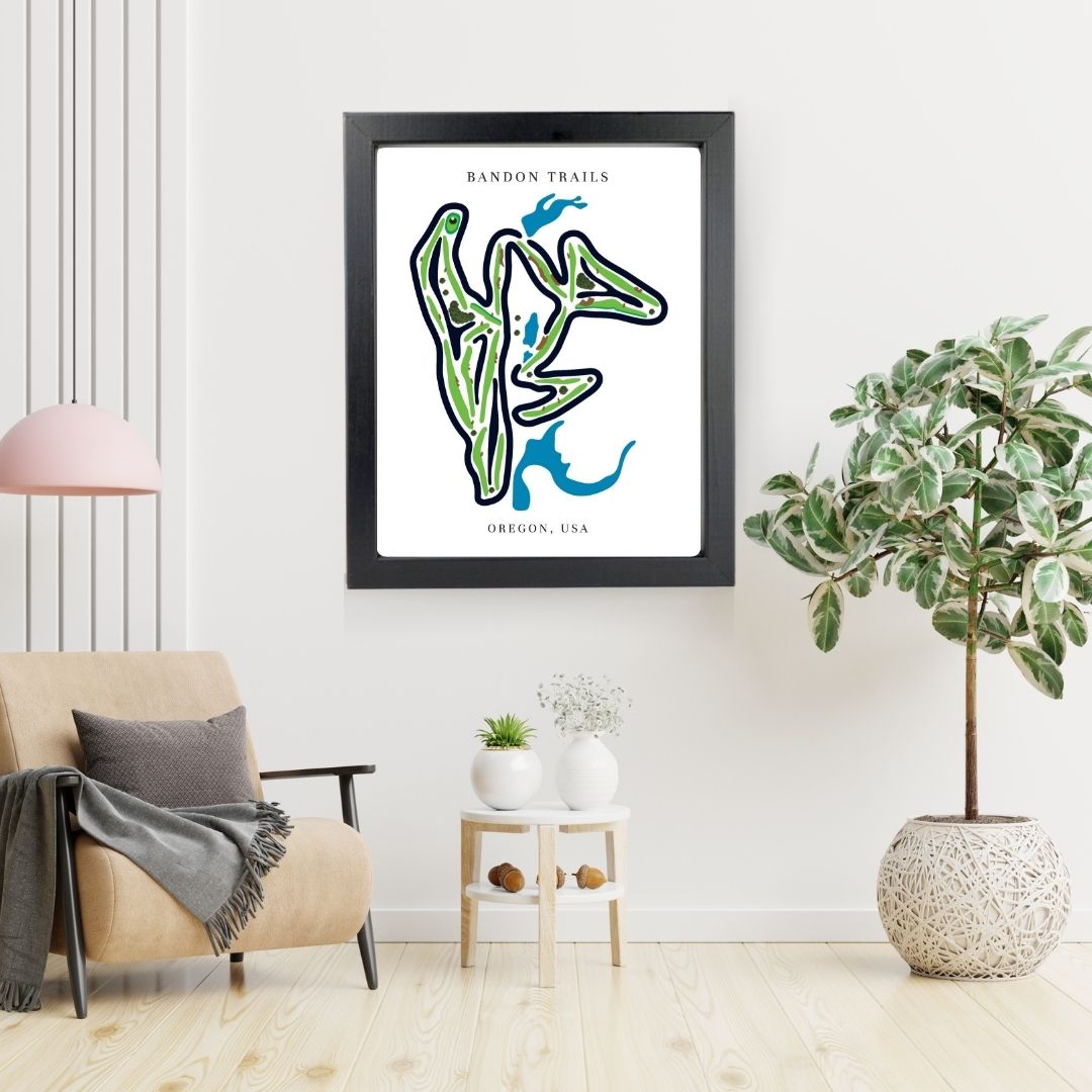 Bandon Trails Golf Course Prints, Oregon, Golf Map Artwork