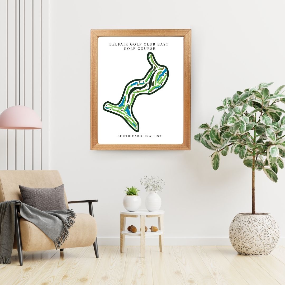 Belfair Golf Club East Golf Course Prints, South Carolina, Golf Map Artwork