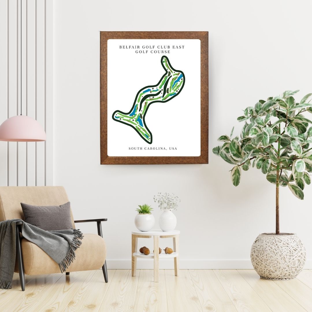 Belfair Golf Club East Golf Course Prints, South Carolina, Golf Map Artwork