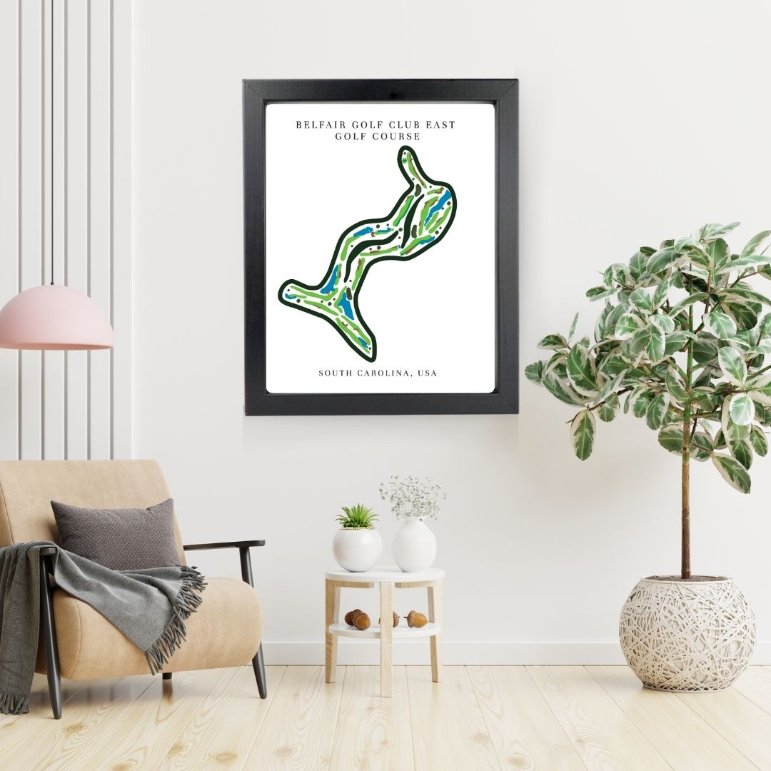 Belfair Golf Club East Golf Course Prints, South Carolina, Golf Map Artwork