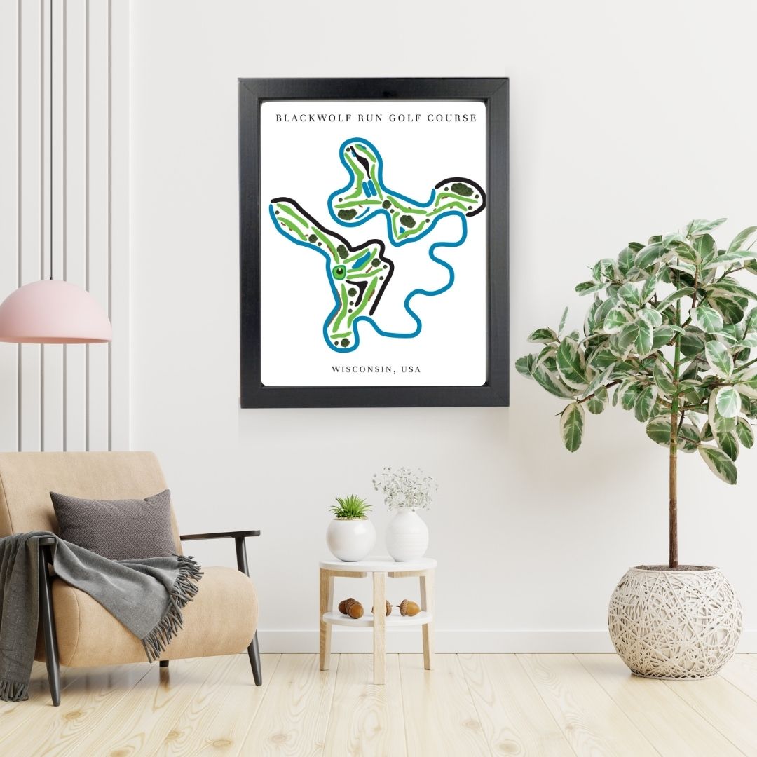 Blackwolf Run Golf Course Prints, Wisconsin, Golf Map Artwork