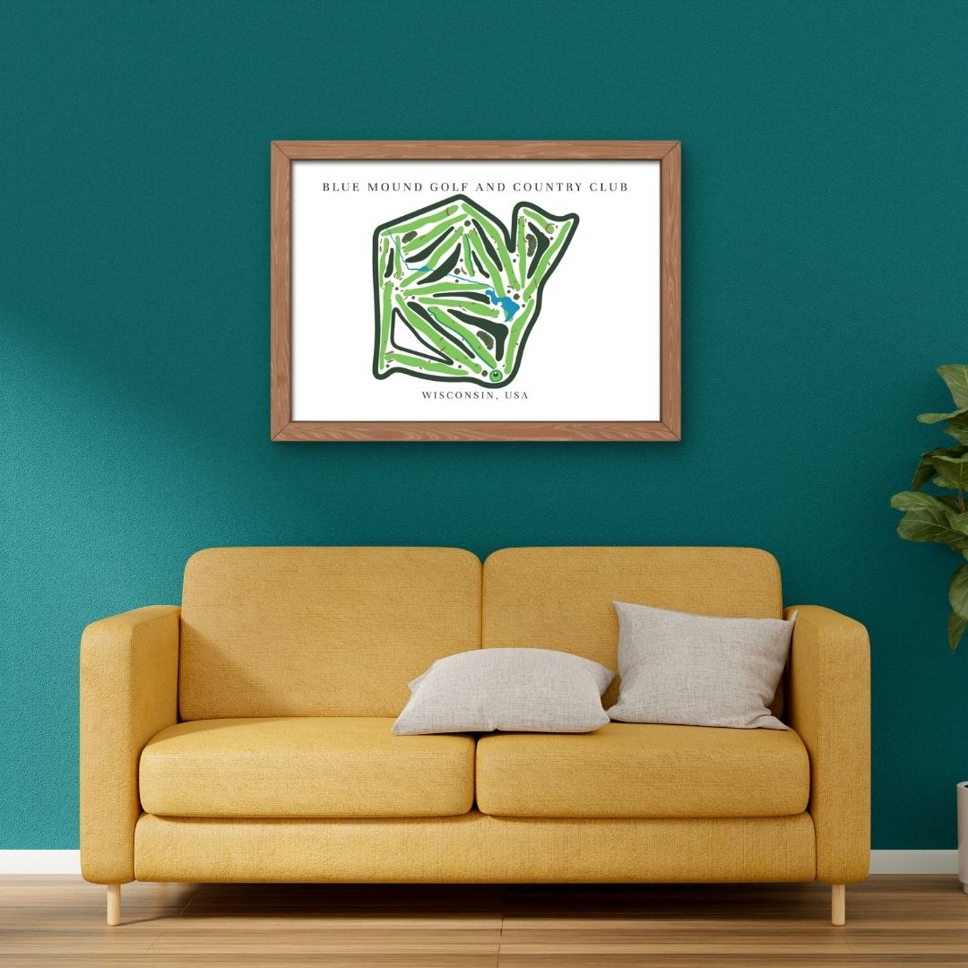 Blue Mound Golf and Country Club Golf Course Prints, Wisconsin, Golf Map Artwork