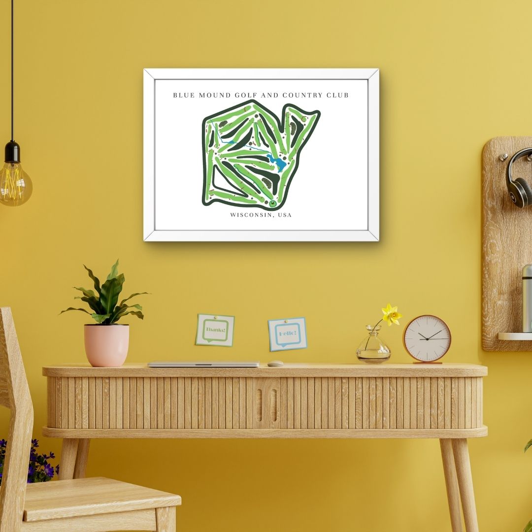 Blue Mound Golf and Country Club Golf Course Prints, Wisconsin, Golf Map Artwork