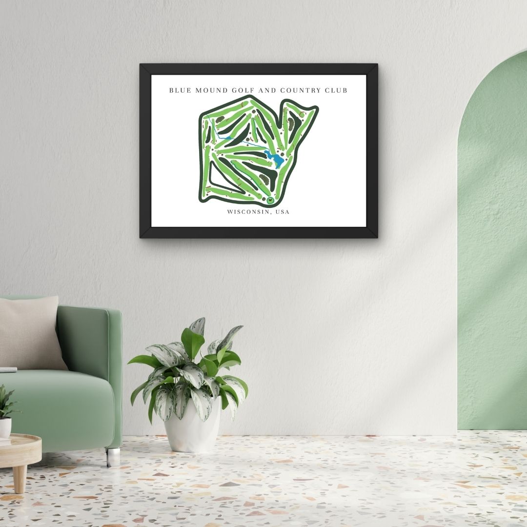 Blue Mound Golf and Country Club Golf Course Prints, Wisconsin, Golf Map Artwork