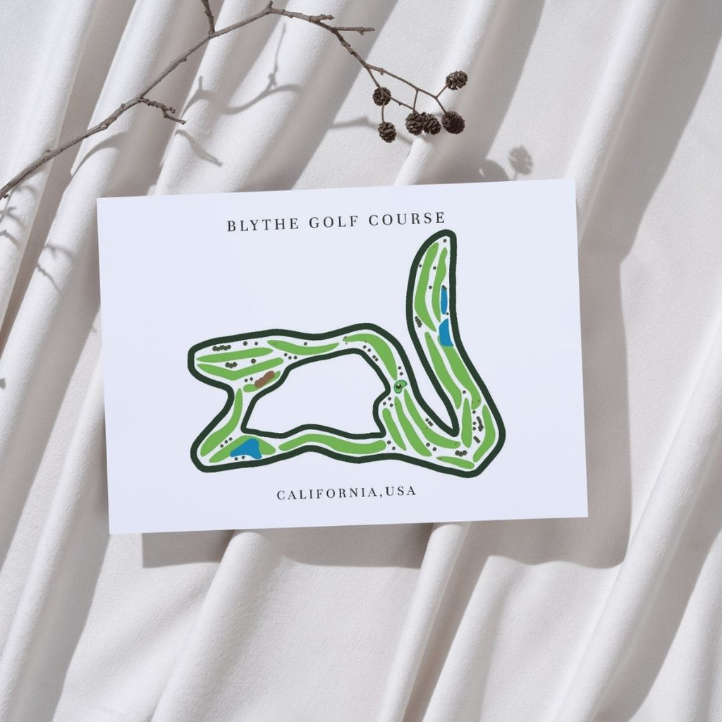 Blythe Golf Course Golf Course Prints, California, Golf Map Artwork