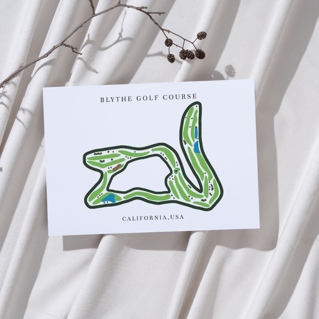 Blythe Golf Course Golf Course Prints, California, Golf Map Artwork