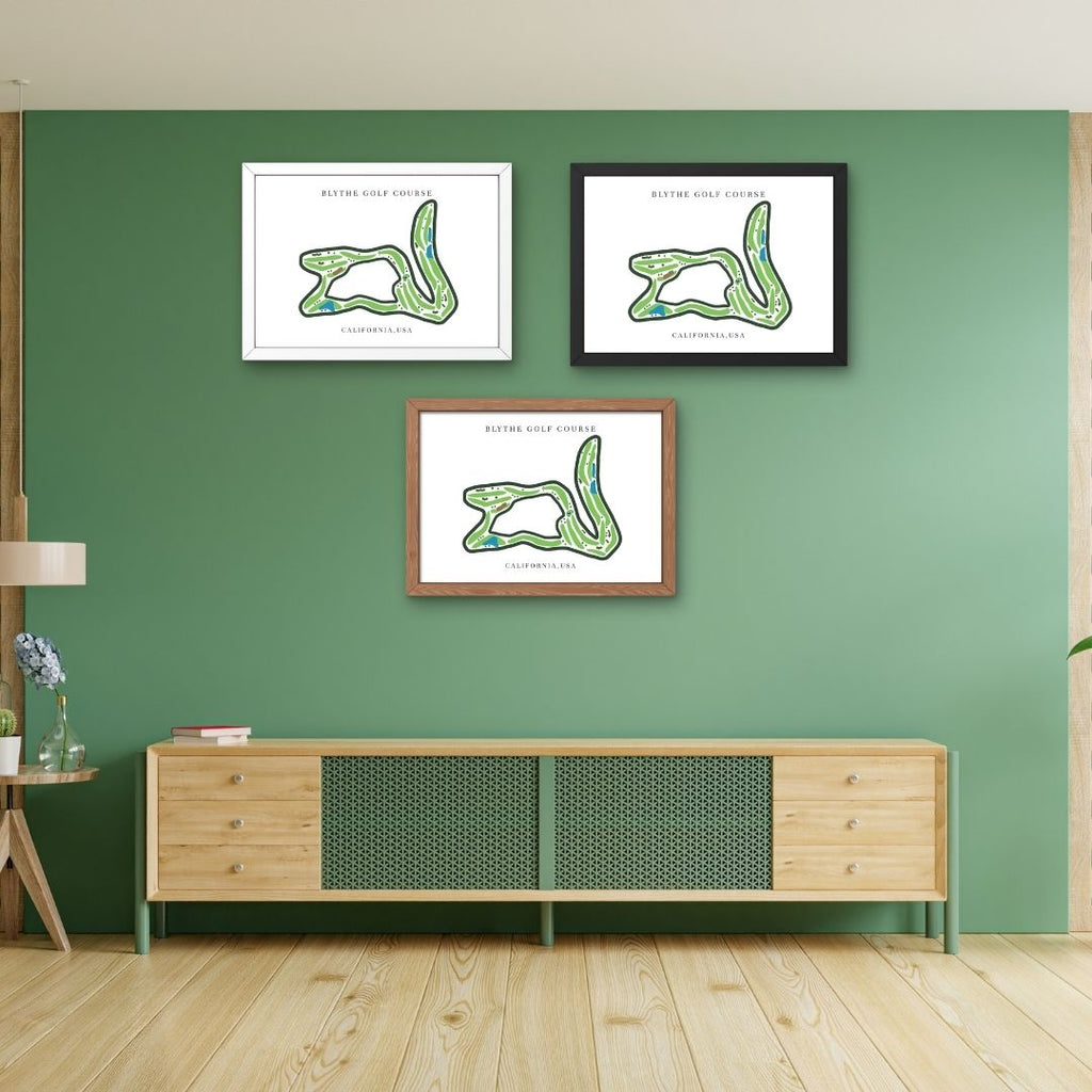 Blythe Golf Course Golf Course Prints, California, Golf Map Artwork