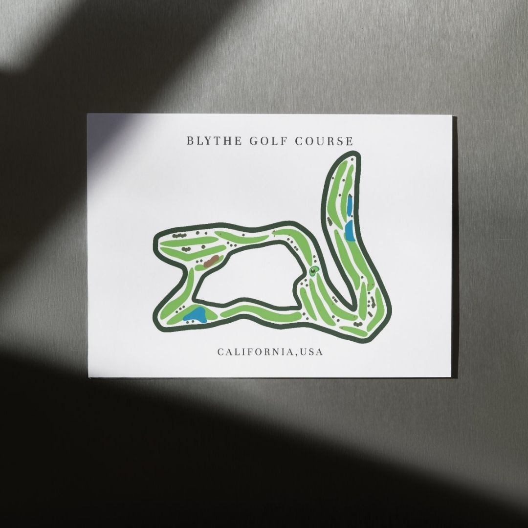 Blythe Golf Course Golf Course Prints, California, Golf Map Artwork