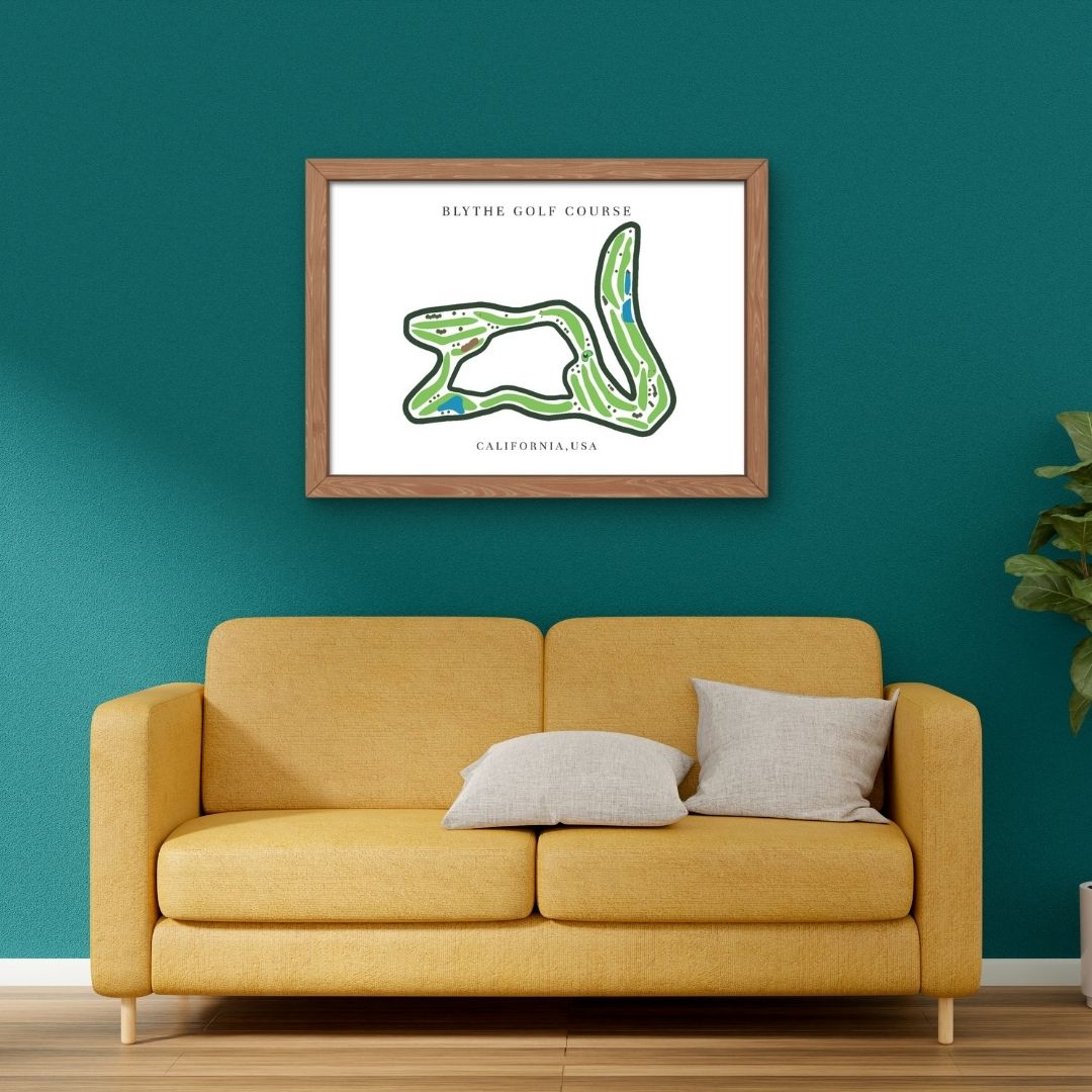 Blythe Golf Course Golf Course Prints, California, Golf Map Artwork