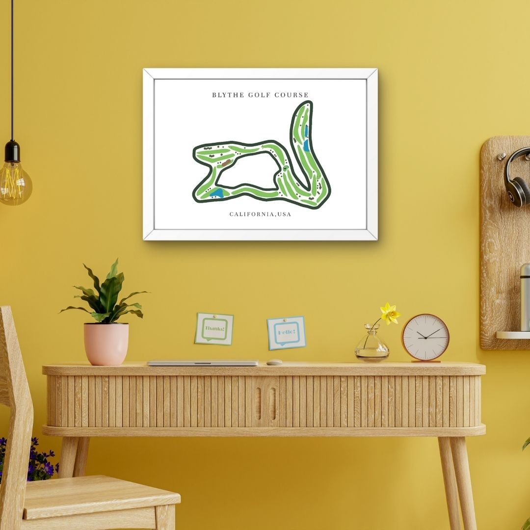 Blythe Golf Course Golf Course Prints, California, Golf Map Artwork