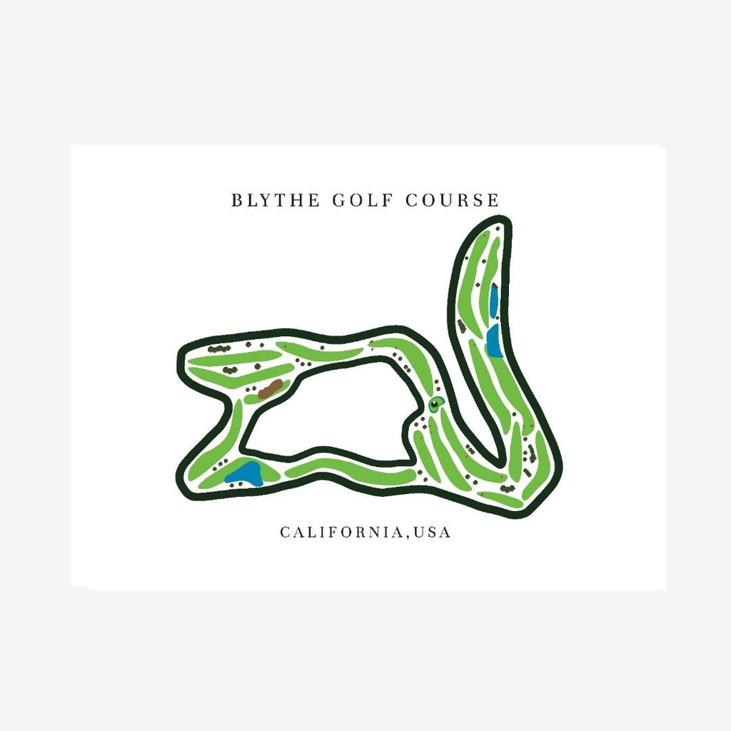 Blythe Golf Course Golf Course Prints, California, Golf Map Artwork