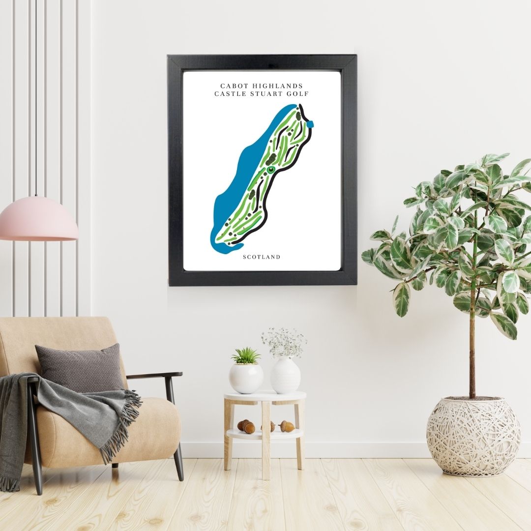 Cabot Highlands Castle Stuart Golf Course Prints, Scotland, Golf Map Artwork