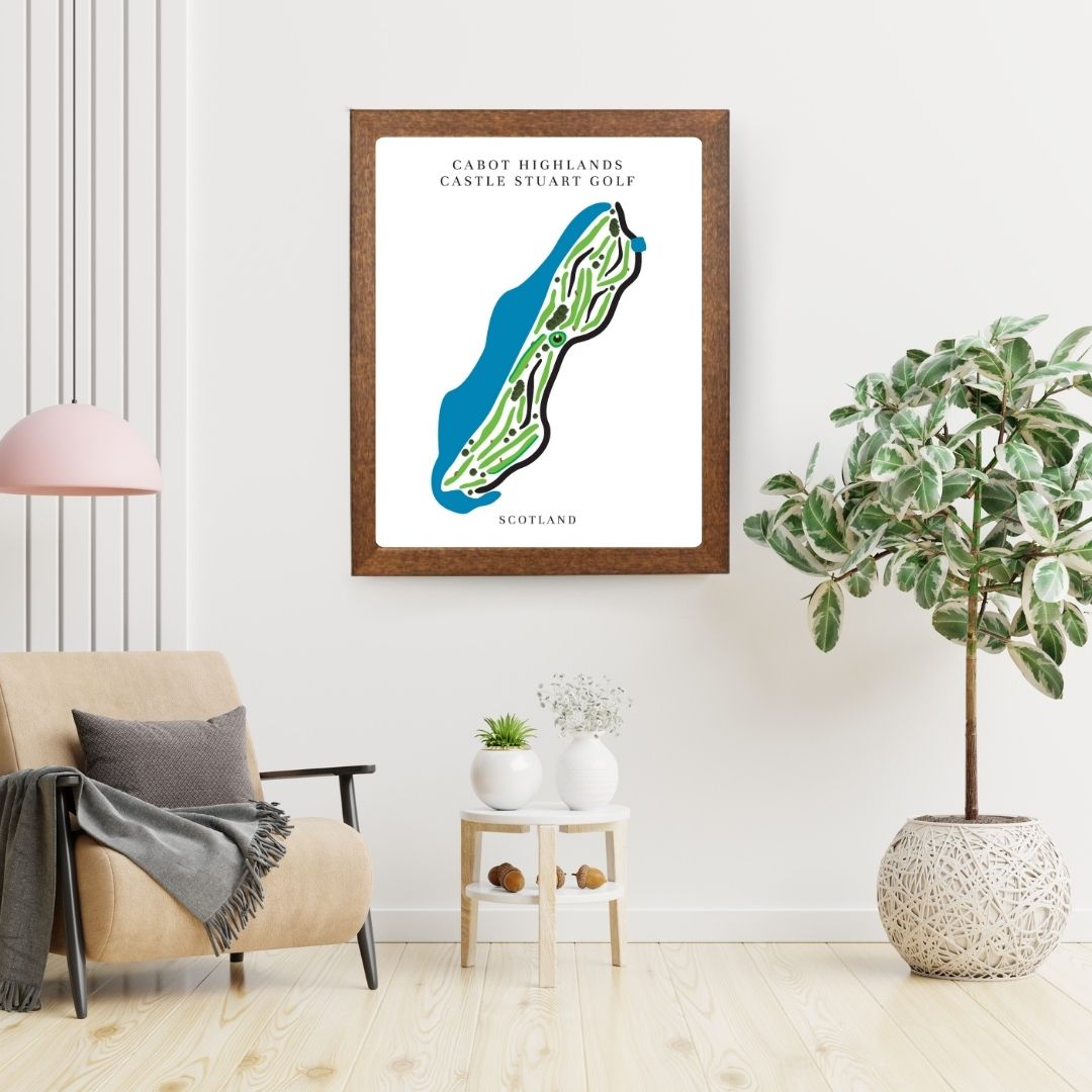 Cabot Highlands Castle Stuart Golf Course Prints, Scotland, Golf Map Artwork