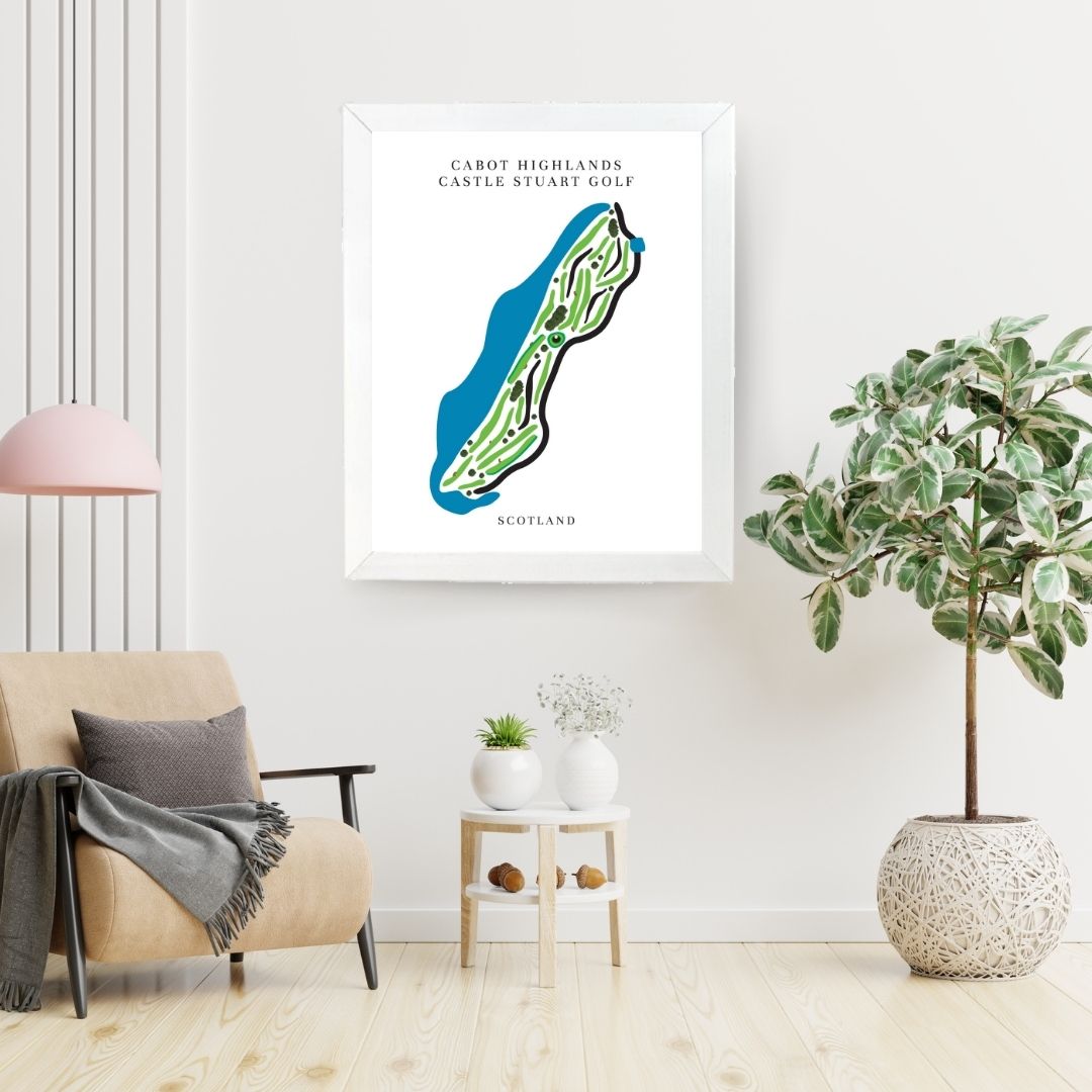 Cabot Highlands Castle Stuart Golf Course Prints, Scotland, Golf Map Artwork
