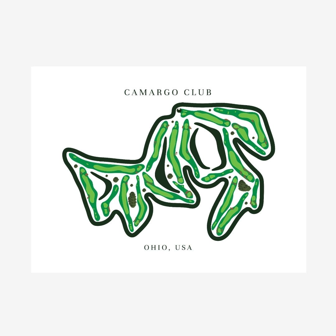 Camargo Club Golf Course Prints, Ohio, Golf Map Artwork