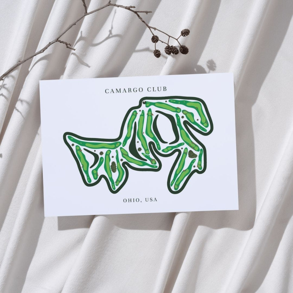 Camargo Club Golf Course Prints, Ohio, Golf Map Artwork