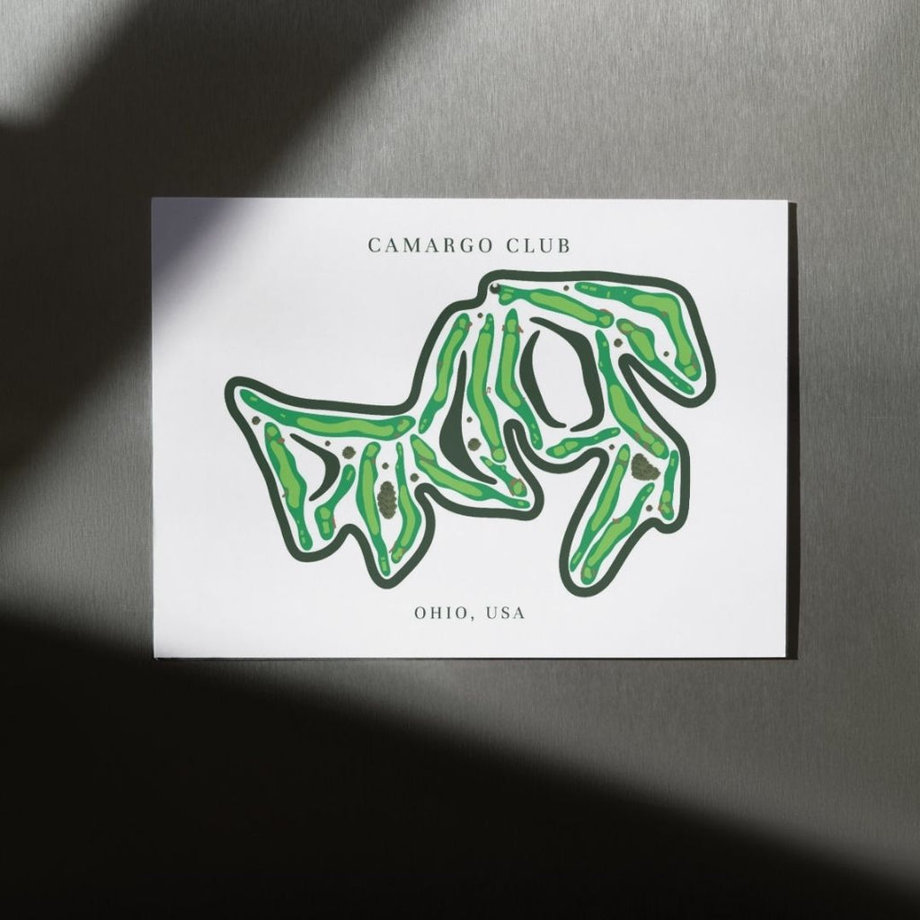 Camargo Club Golf Course Prints, Ohio, Golf Map Artwork