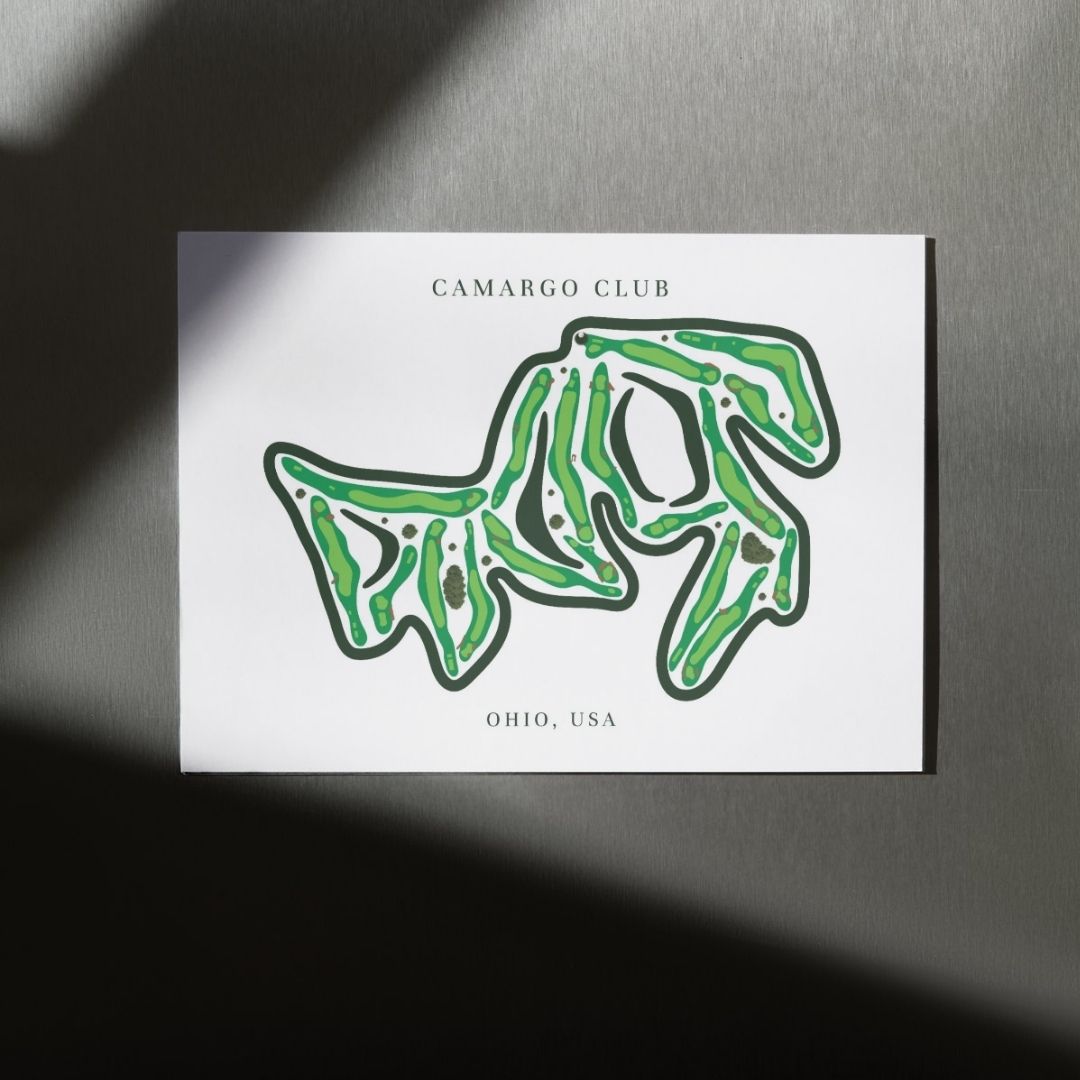 Camargo Club Golf Course Prints, Ohio, Golf Map Artwork