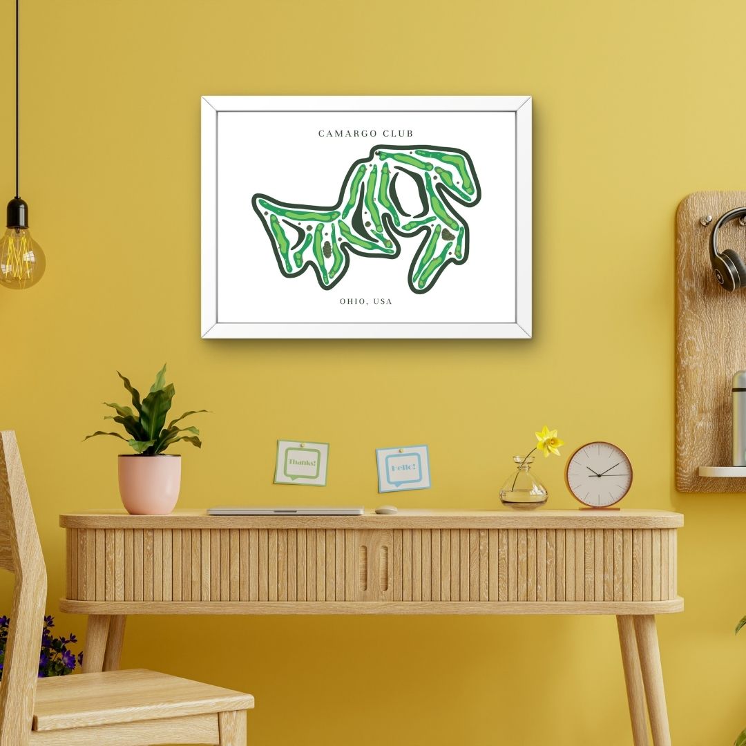 Camargo Club Golf Course Prints, Ohio, Golf Map Artwork