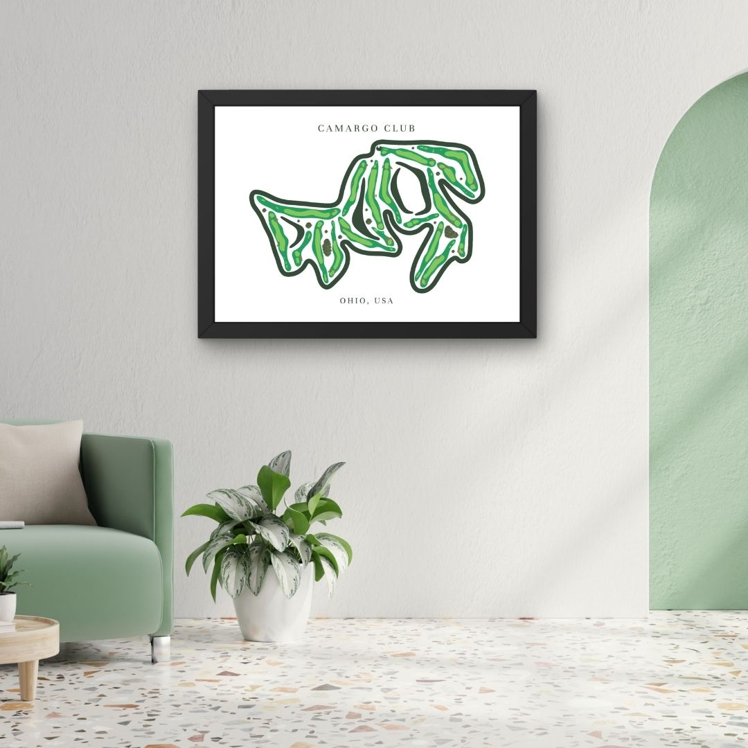 Camargo Club Golf Course Prints, Ohio, Golf Map Artwork