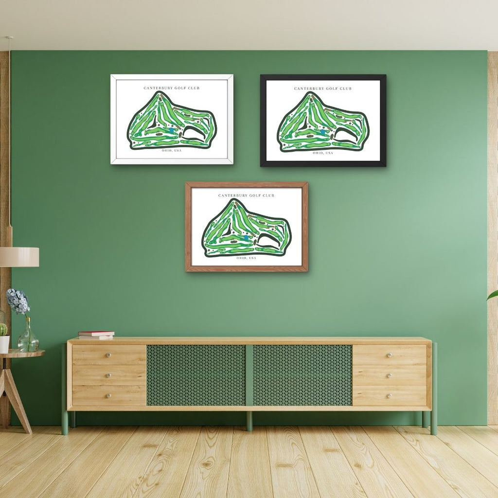 Canterbury Golf Club Golf Course Prints, Ohio, Golf Map Artwork