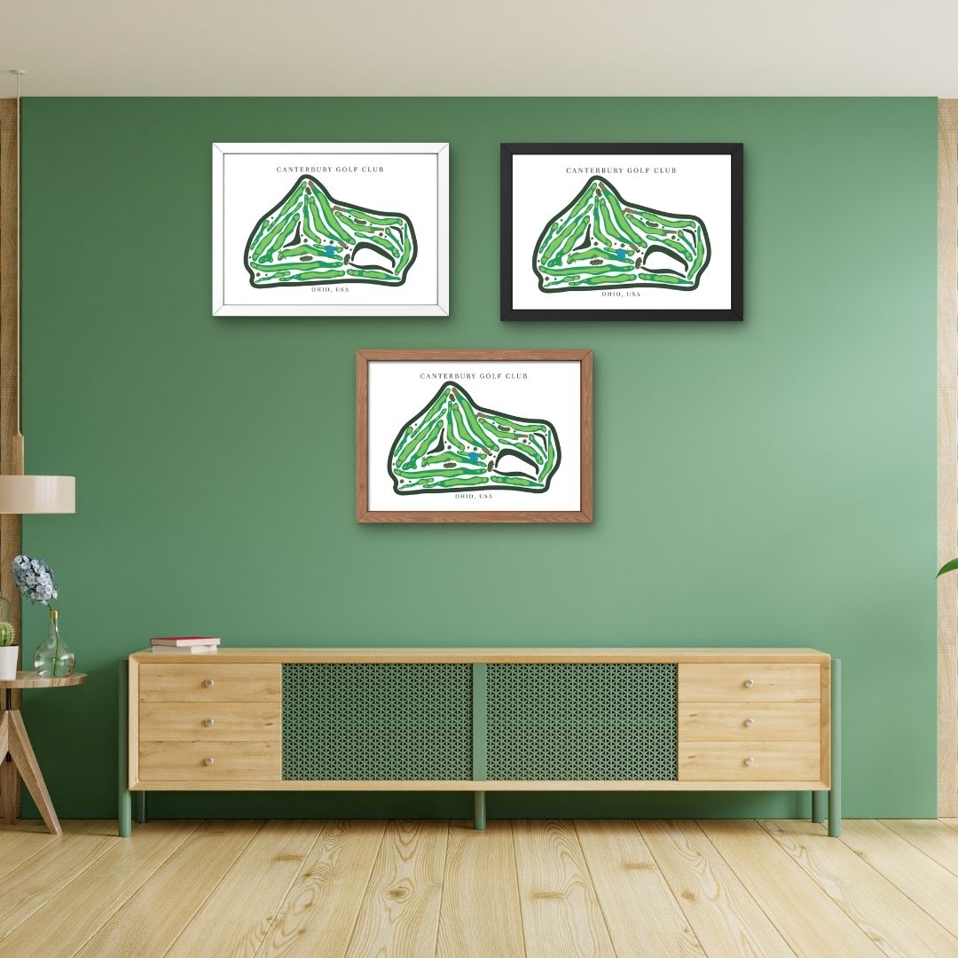 Canterbury Golf Club Golf Course Prints, Ohio, Golf Map Artwork